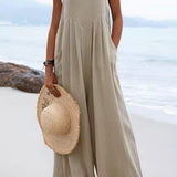 Sophia Salopette Femme – Style Bohème, Pantalons Amples et Bretelles Spaghetti Légères