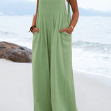 Sophia Salopette Femme – Style Bohème, Pantalons Amples et Bretelles Spaghetti Légères