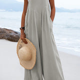 Sophia Salopette Femme – Style Bohème, Pantalons Amples et Bretelles Spaghetti Légères