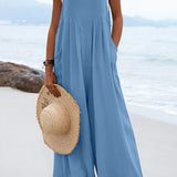 Sophia Salopette Femme – Style Bohème, Pantalons Amples et Bretelles Spaghetti Légères