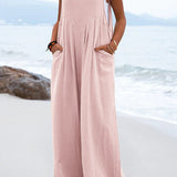 Sophia Salopette Femme – Style Bohème, Pantalons Amples et Bretelles Spaghetti Légères