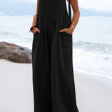 Sophia Salopette Femme – Style Bohème, Pantalons Amples et Bretelles Spaghetti Légères