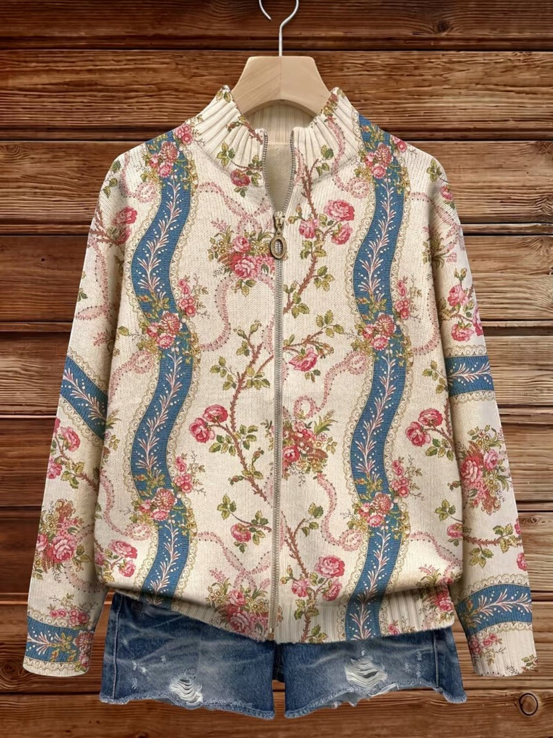 Sabine - gilet avec motif de roses, autre vue