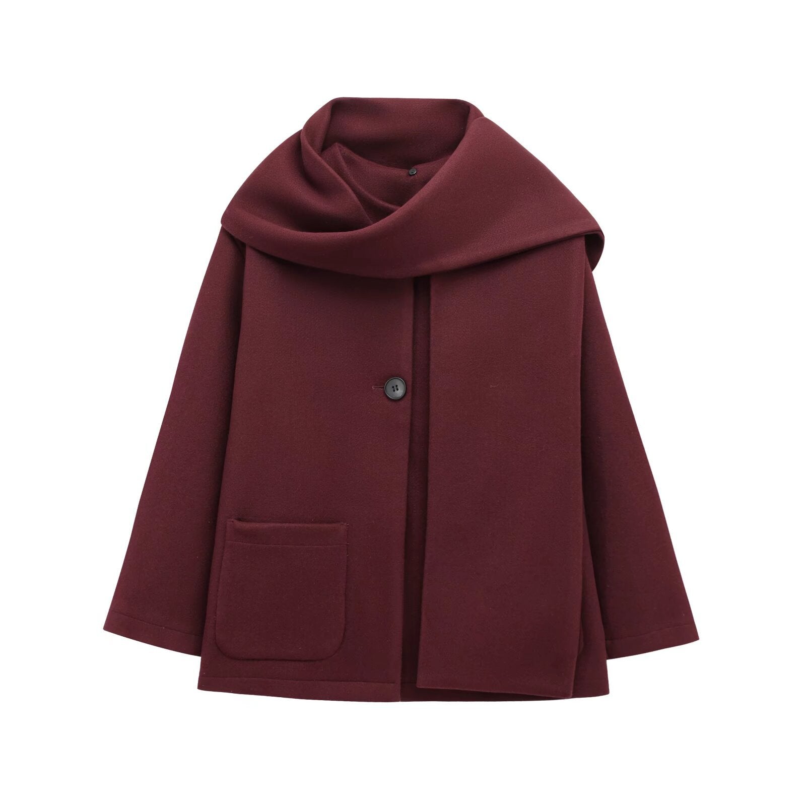 Maisie Manteau Femme Col Enveloppant – Coupe Droite Élégante & Chaleur Hivernale