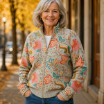 Petra - gilet avec motif floral de jardin, autre vue