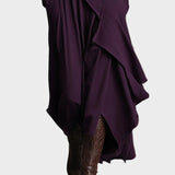 Teresa - robe maxi asymétrique en maille à col roulé | AMORA MODE