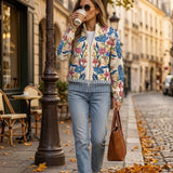 Birgit : gilet avec motif floral botanique, vue détaillée