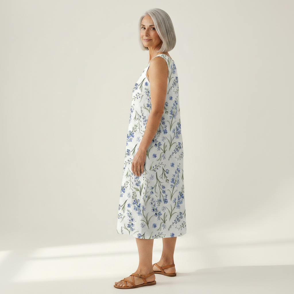 Armelle - robe fluide et confortable pour femme, portée en tenue d’été