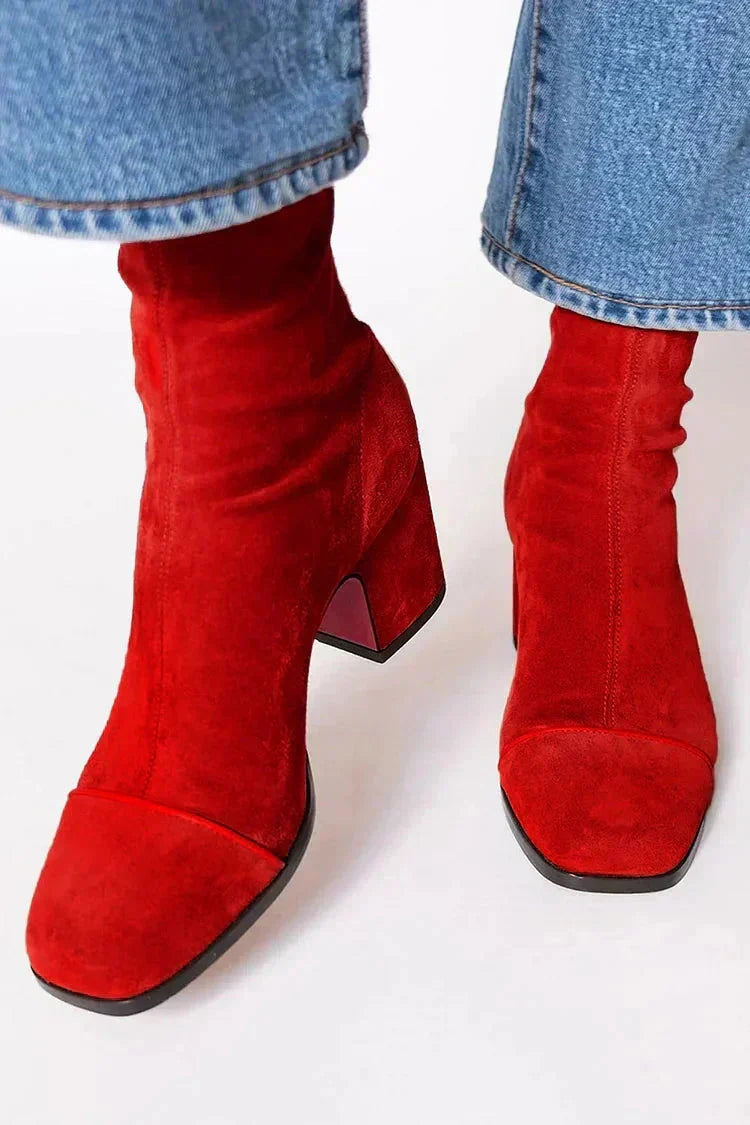 Aline - Bottines en daim à talon