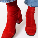 Aline - Bottines en daim à talon