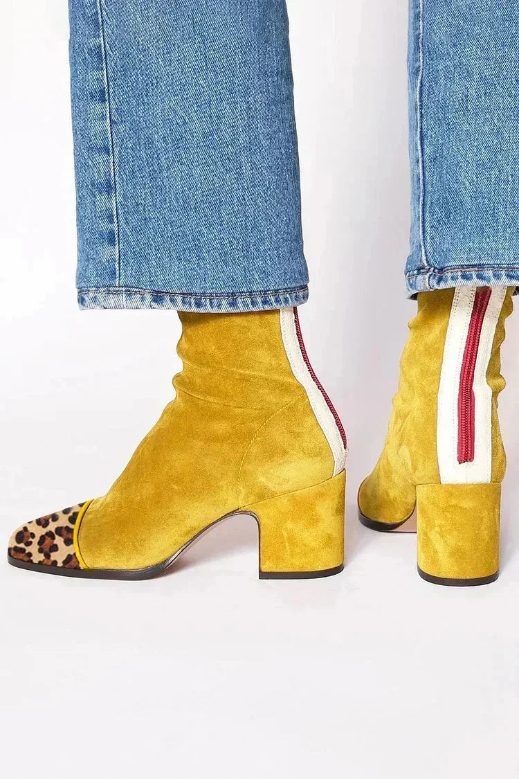 Aline - Bottines en daim à talon