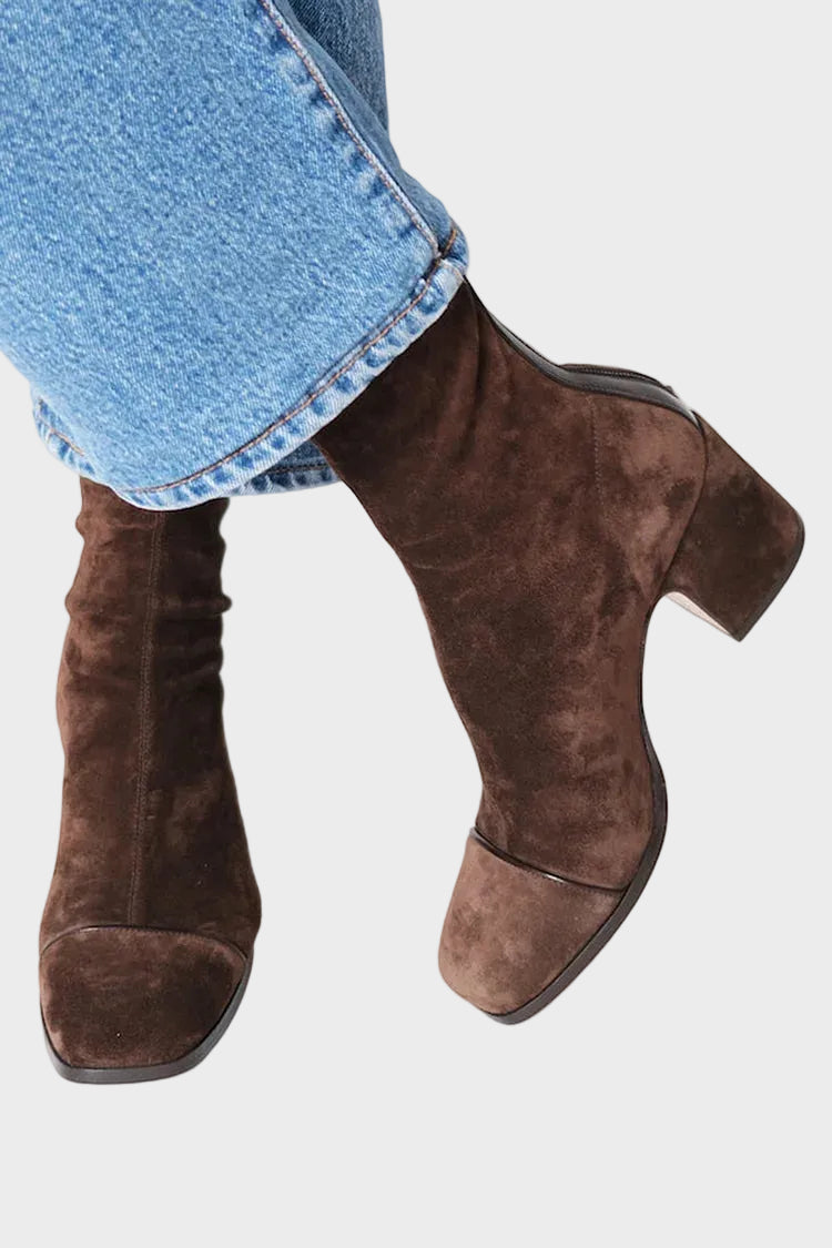 Aline - Bottines en daim à talon