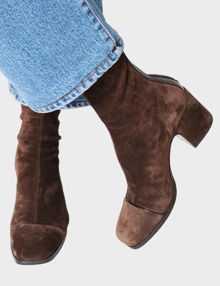 Aline - Bottines en daim à talon