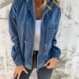 Sophie Veste Mi-Saison – Veste en Velours Côtelé avec Capuche Ajustable & Design Polyvalent