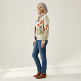 Andrea | Cardigan à motif de fleurs sauvages - vue de profil