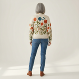 Andrea | Cardigan à motif de fleurs sauvages - vue de dos