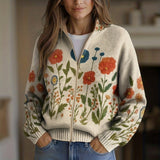 Andrea | Cardigan à motif de fleurs sauvages - AMORA MODE