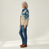 Renate | Gilet avec motif de pissenlit - vue de profil