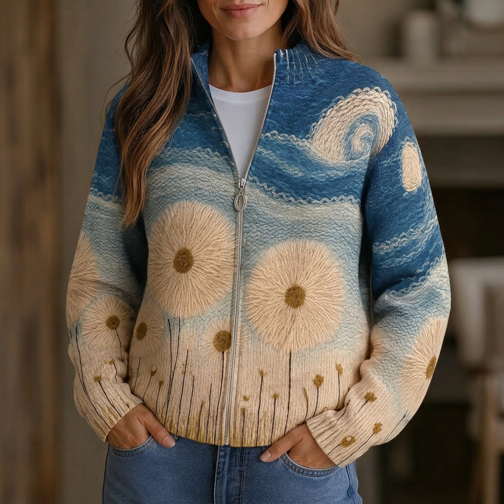 Renate | Gilet avec motif de pissenlit - AMORA MODE