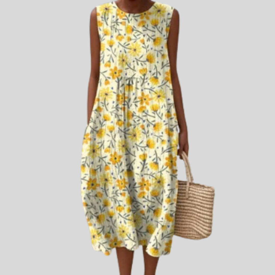 Mathilde - robe fluide et confortable pour femme, longueur midi