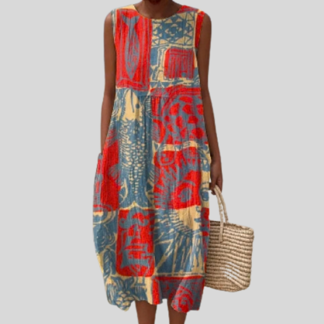 Martine - robe fluide et confortable pour femme, longueur midi