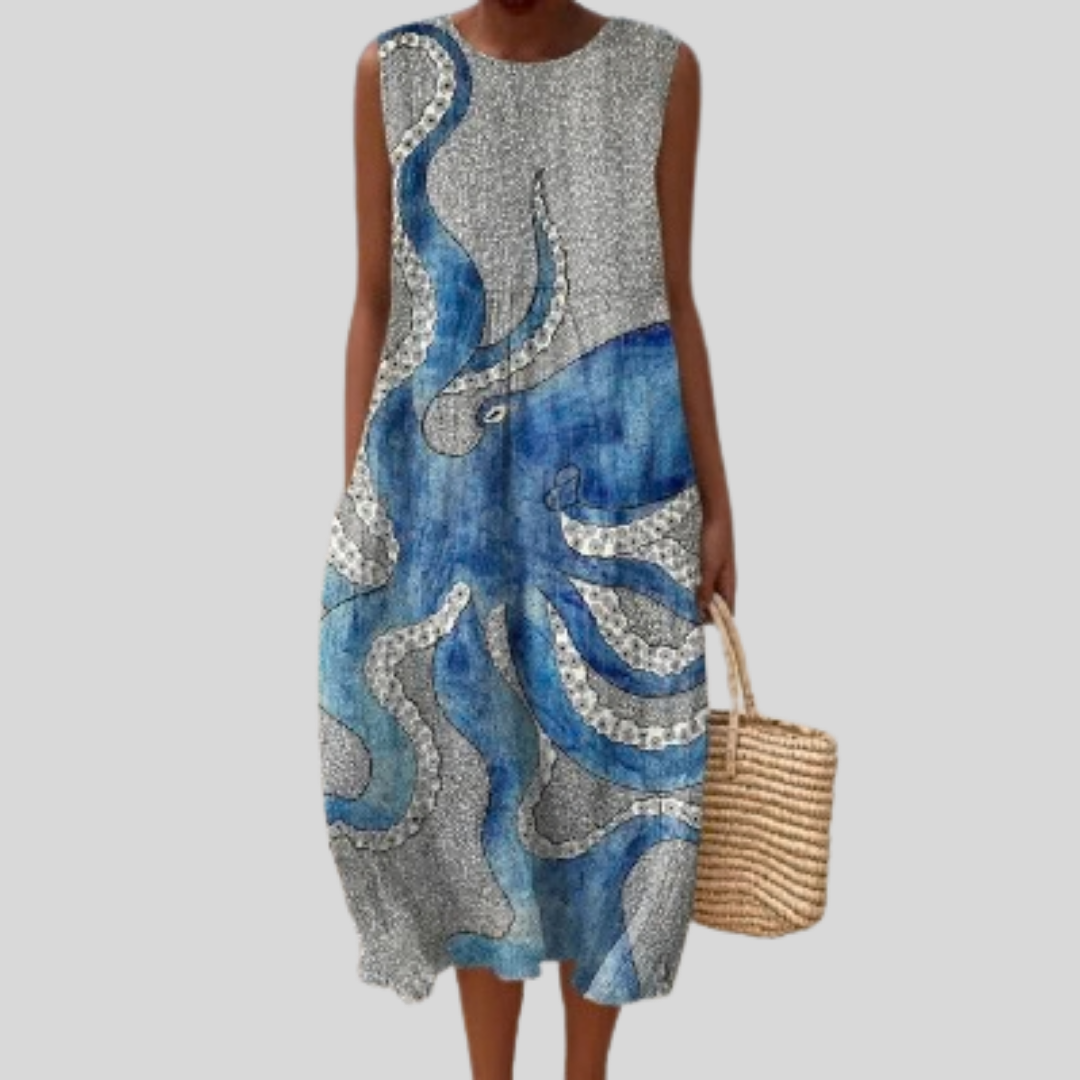 Sabine - robe fluide et confortable pour femme, longueur midi