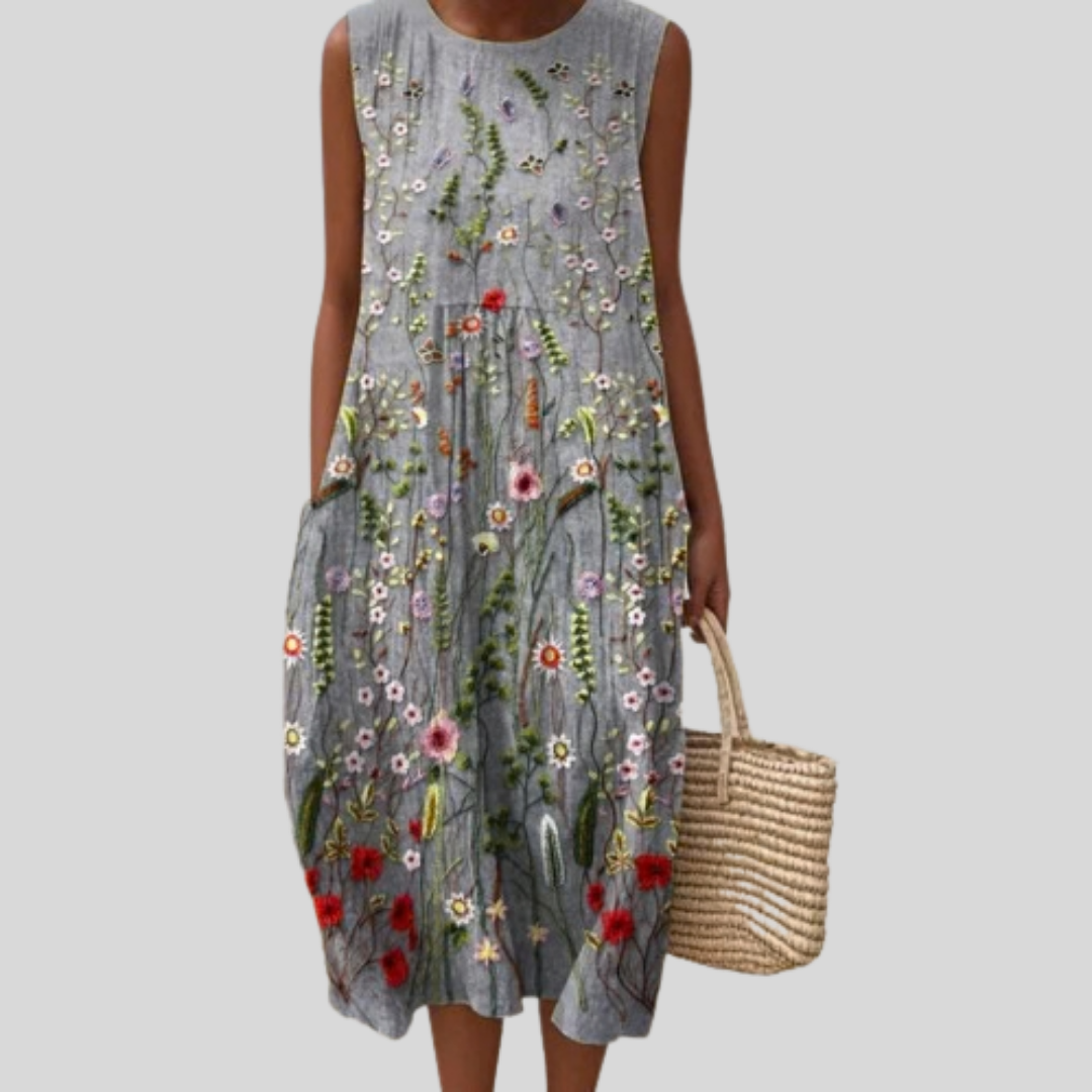 Cécile - robe fluide et confortable pour femme, longueur midi