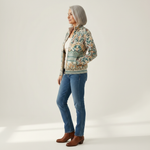 Gisela | Cardigan avec bordure florale - vue de profil