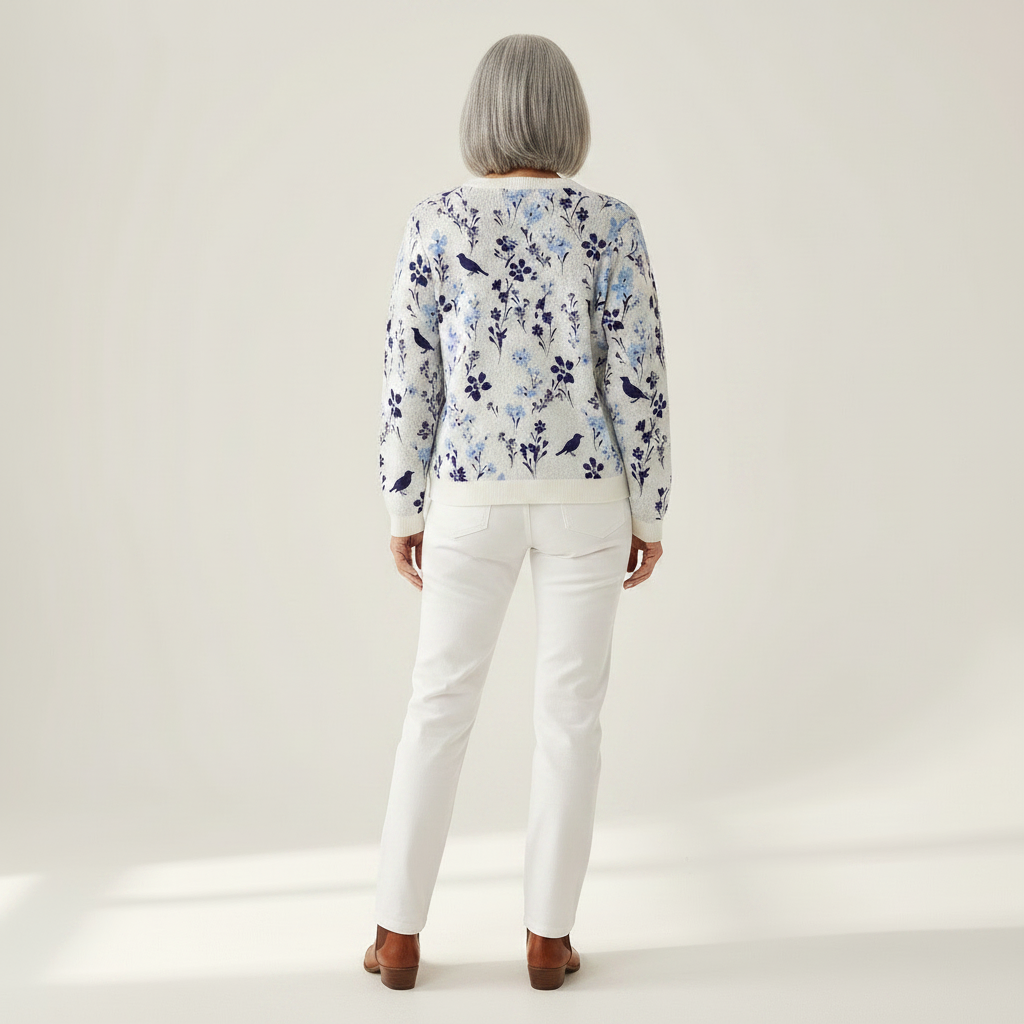 Merivelle | Cardigan en maille vintage pour femme - vue de dos
