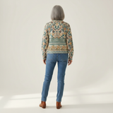 Gisela | Cardigan avec bordure florale - vue de dos