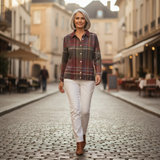 Léonore | Gilet en tricot à carreaux classique - en extérieur