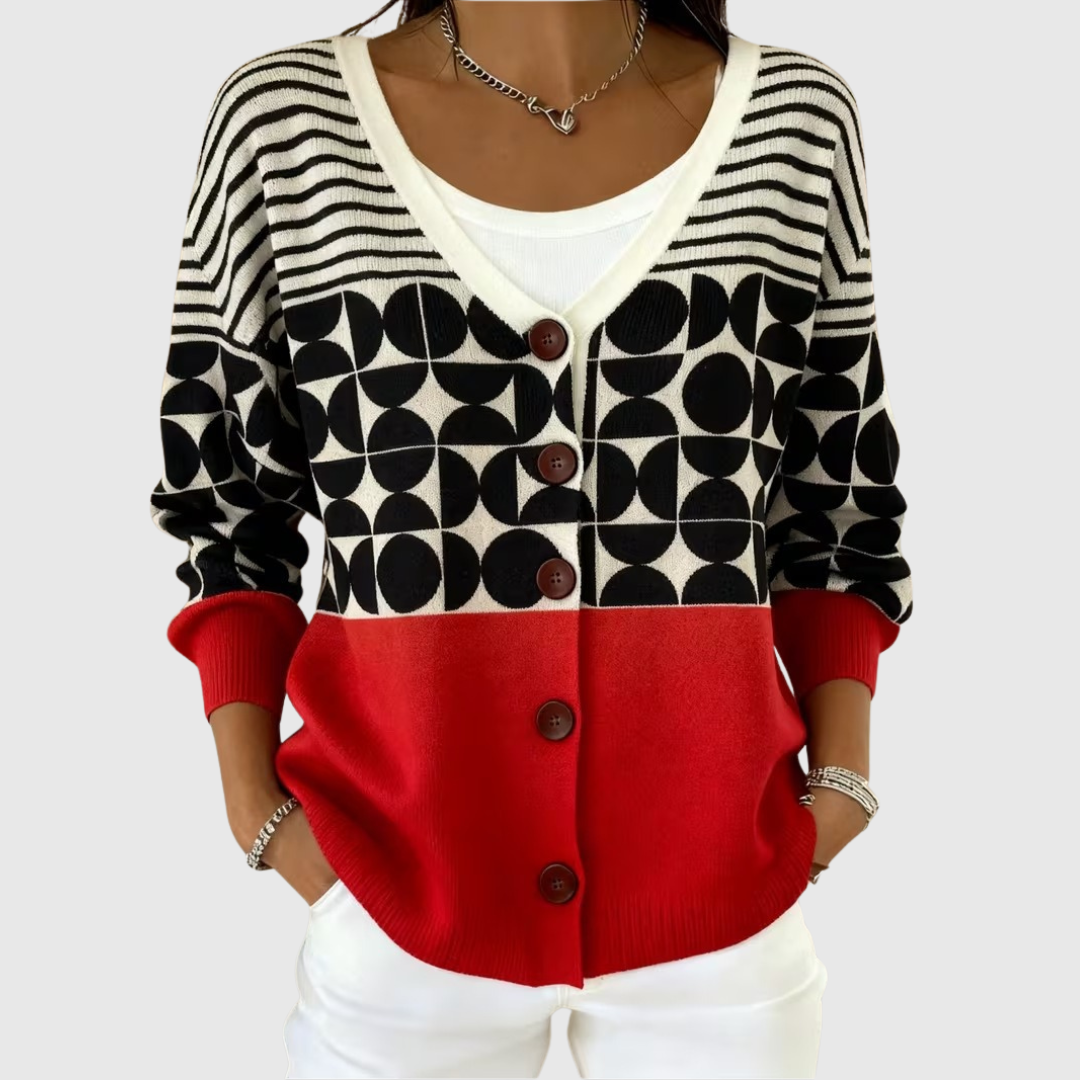 Magdalena - Cardigan en tricot à boutons confortable - vue d'ensemble