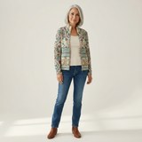Gisela | Cardigan avec bordure florale - vue de face