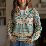 Gisela | Cardigan avec bordure florale - AMORA MODE