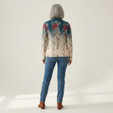 Martina | Gilet avec motif de plume de paon - vue de dos