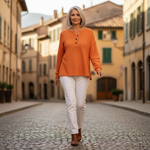Hélène - Pull uni en maille gaufrée - autre angle