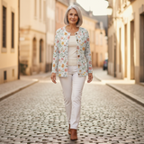 Celvianne | Cardigan en maille vintage pour femme - porté en extérieur