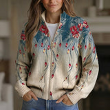 Martina | Gilet avec motif de plume de paon - AMORA MODE