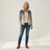 Martina | Gilet avec motif de plume de paon - vue de face