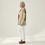 Alviera | Cardigan en maille vintage pour femme - vue de profil
