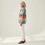 Marlène | Gilet en tricot à motif ombré chaud - vue de profil