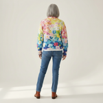 Ursula | Gilet avec motif floral aquarelle - vue de dos