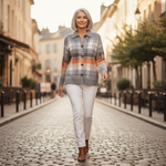 Marlène | Gilet en tricot à motif ombré chaud - en extérieur