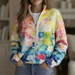 Ursula | Gilet avec motif floral aquarelle - AMORA MODE