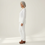 Sylvie - Pull uni à col en V - détail du tissu