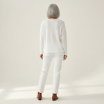 Sylvie - Pull uni à col en V - autre vue