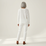 Sylvie - Pull uni à col en V - autre vue