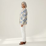 Renaya | Cardigan en maille vintage pour femme - vue de profil
