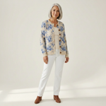 Renaya | Cardigan en maille vintage pour femme - vue de face