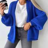 Lanna Cardigan Femme Ouvert – Coupe Relax, Manches Ballon & Maille Douce
